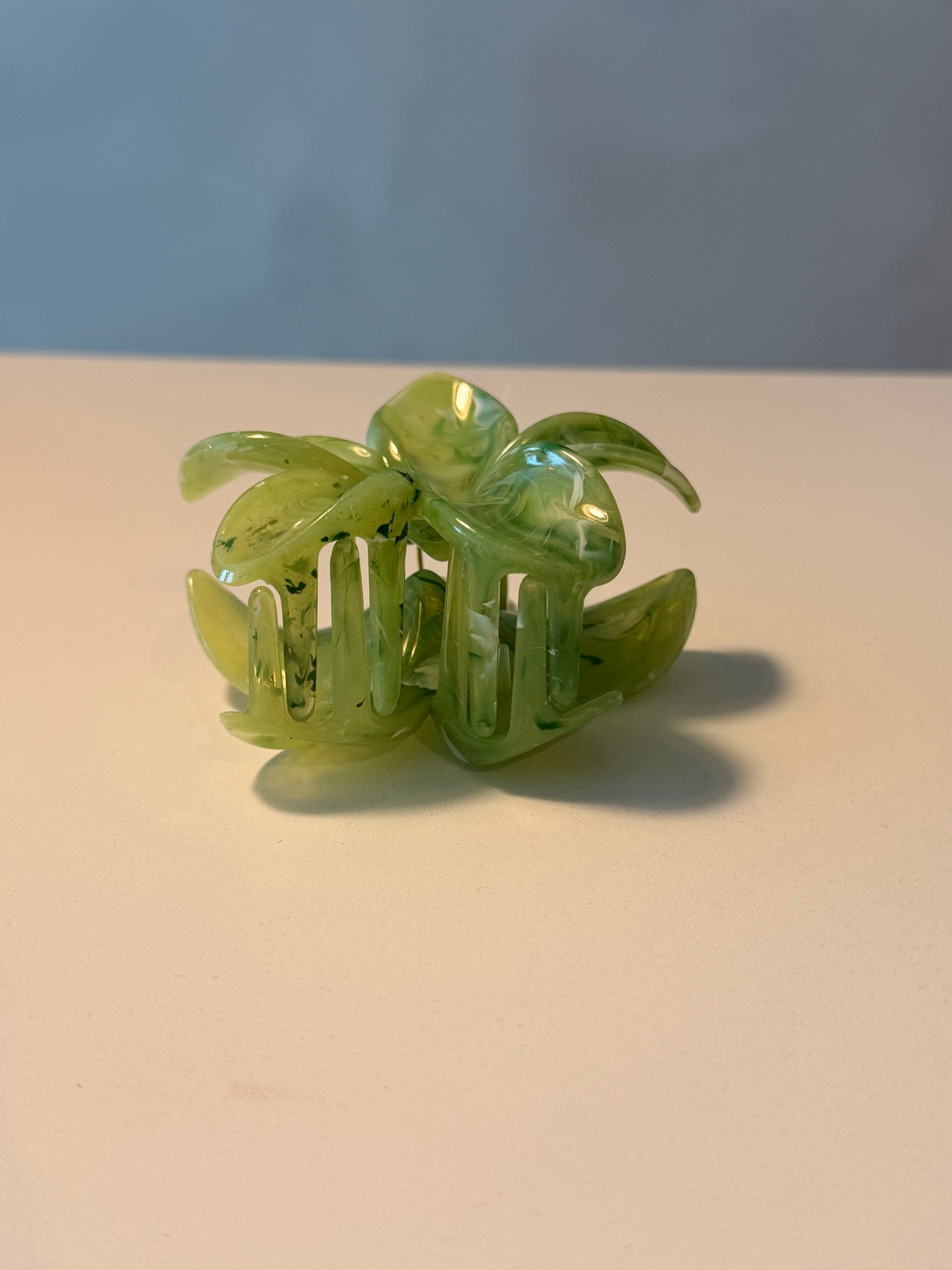 Pince à cheveux | fleur verte