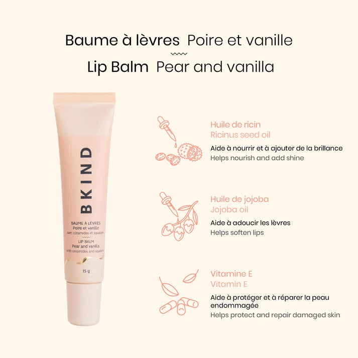 Baume à lèvres - Poire et vanille
