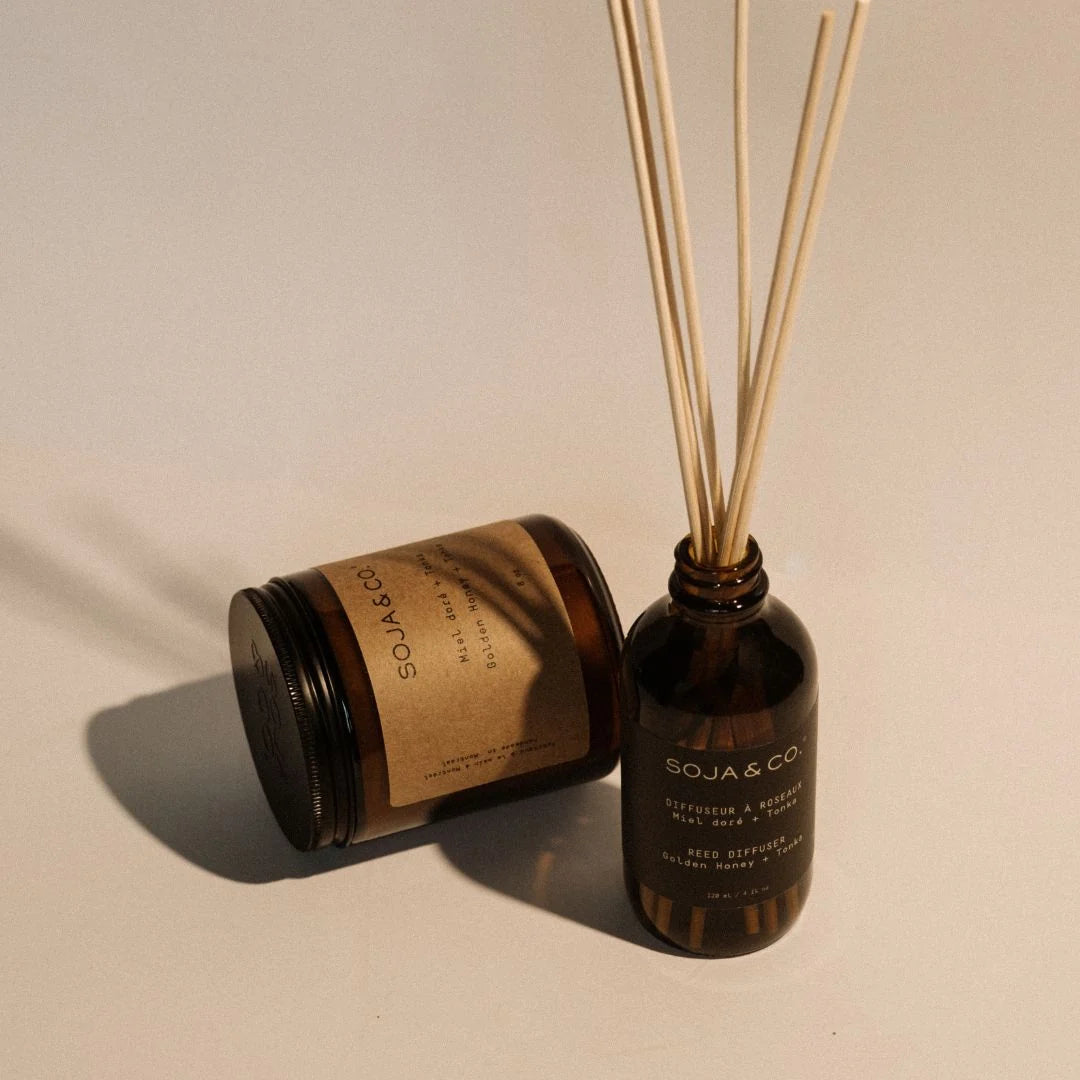 Diffuseur à roseaux | Miel doré + Tonka