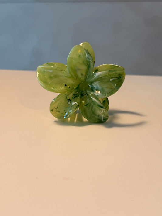Pince à cheveux | fleur verte