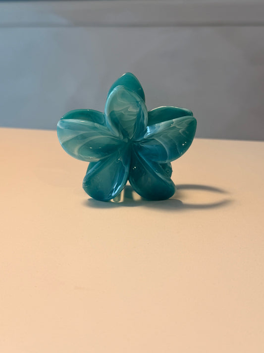 Pince à cheveux | fleur turquoise