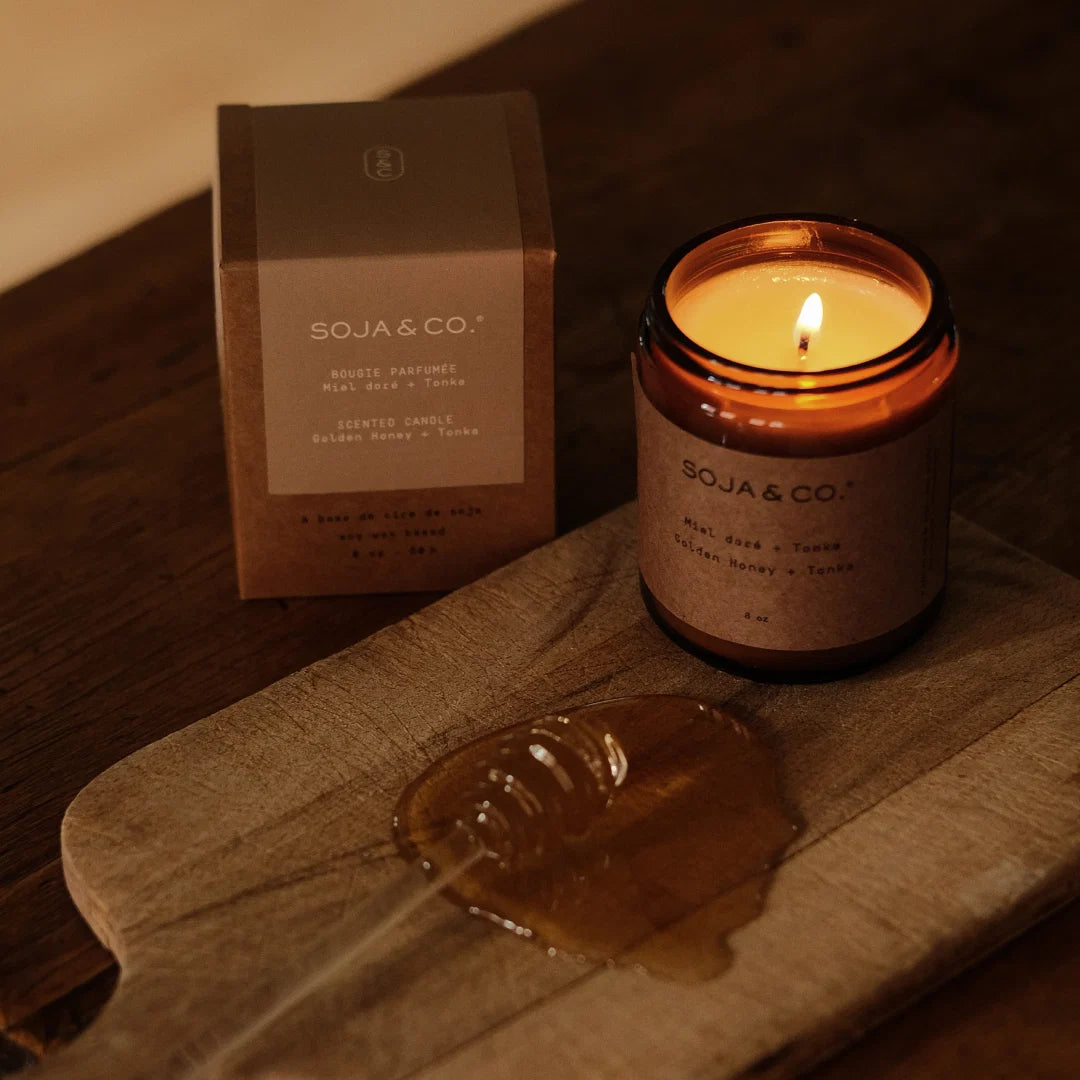 Bougie 8 oz | Miel doré + Tonka