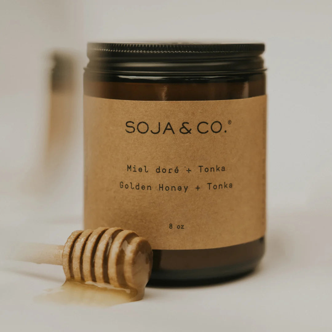 Bougie 8 oz | Miel doré + Tonka